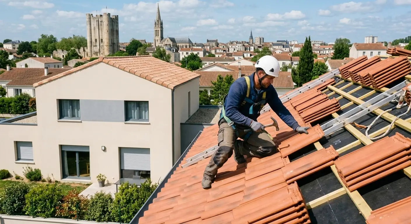pose de tuiles neuves